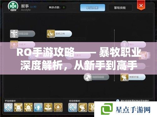 RO手游攻略—— 暴牧职业深度解析，从新手到高手的进阶之路