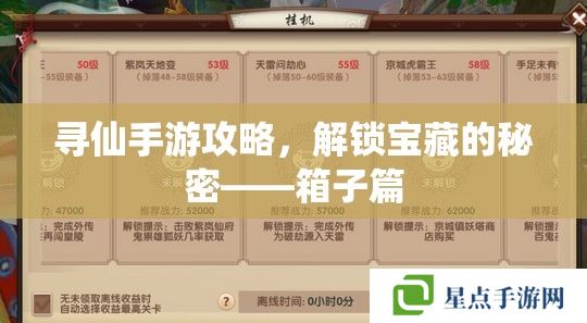 寻仙手游攻略，解锁宝藏的秘密——箱子篇