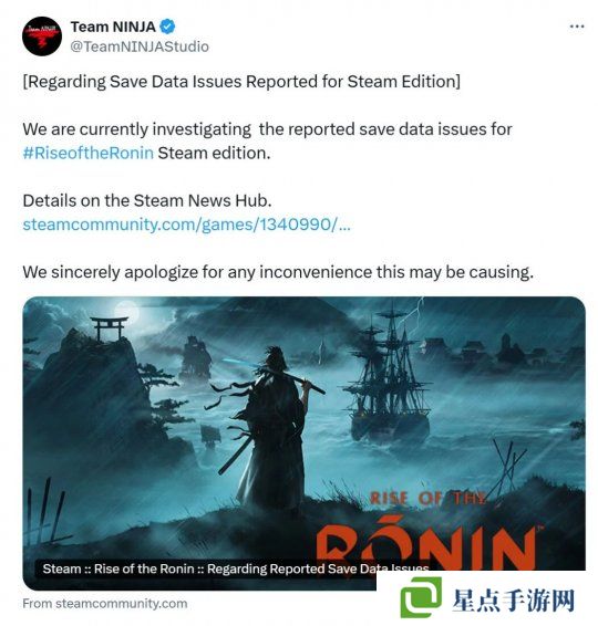 《浪人崛起》Steam版丢存档 忍者组确认正在调查中